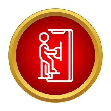 Person accessing data on mobile smart phone device Stock Illustration