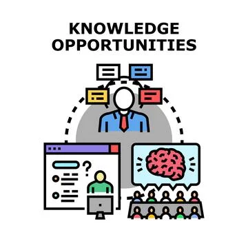 Person accessing knowledge and learning opportunities Stock Illustration