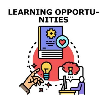 Person accessing learning opportunities through digital resources Stock Illustration