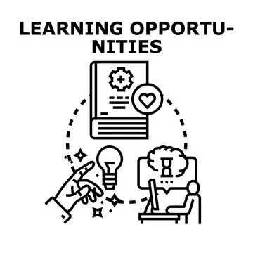 Person accessing learning opportunities through digital resources Stock Illustration
