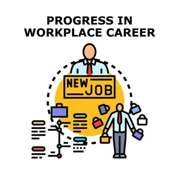 Person achieving career progress with new job opportunities Illustrazione stock