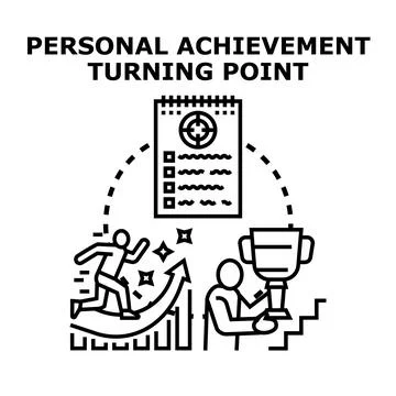 Person achieving personal development and reaching success turning point Stock Illustration