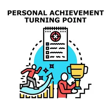 Person achieving personal development and reaching success turning point Stock Illustration