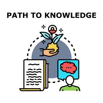 Person acquiring knowledge through education and learning experience Stock Illustration