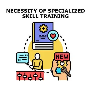 Person acquiring specialized skill training for career development Stock Illustration