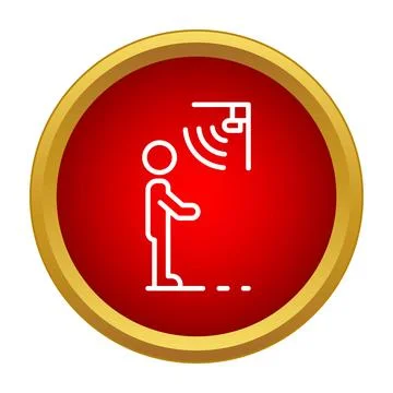Person activating motion sensor security alarm system icon Stockillustratie
