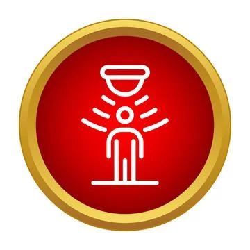 Person activating motion sensor security system icon Stock Illustration