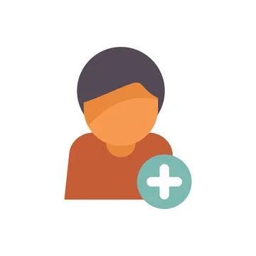 Person adding new contact icon with plus sign Stock Illustration