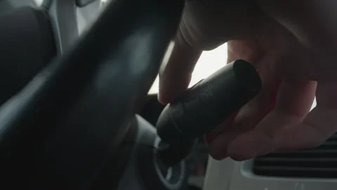 Person Adjusting Windshield Wiper Control Lever Inside Car Interior Stock Footage 310183387