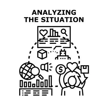 Person analyzing business data and marketing strategy Stock Illustration