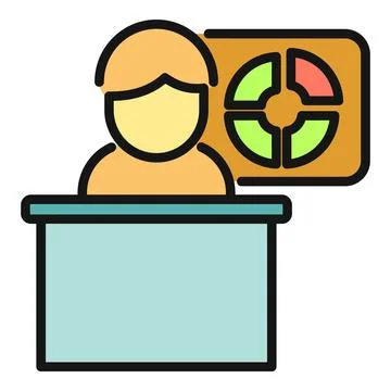 Person analyzing business data with chart presentation Stock Illustration