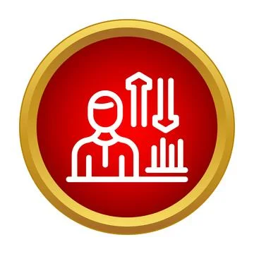 Person analyzing business data with up down arrows Stock Illustration