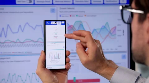 Person Analyzing Financial Data On Computer Dashboard Stock Footage 333847868