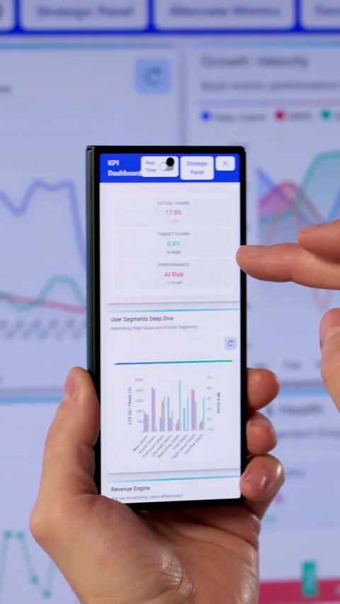 Person Analyzing Financial Data On Computer Dashboard Stock Footage 333849637