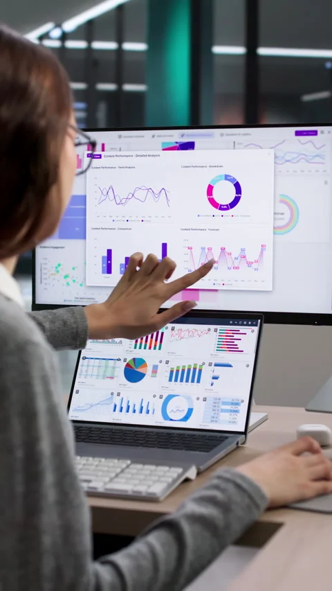 Person Analyzing Financial Data On Computer Stock Footage 334535953