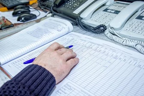 A person analyzing financial data Stock Photos
