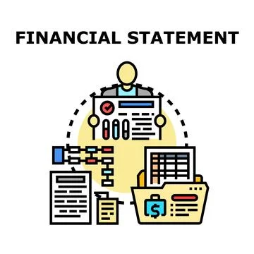 Person analyzing financial statement and business report data 库存插图