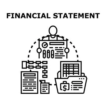 Person analyzing financial statement and business report data Stock Illustration