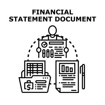 Person analyzing financial statement document concept Stockillustratie