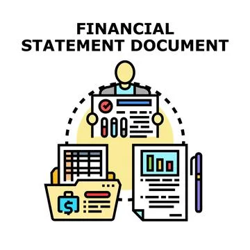Person analyzing financial statement document concept Stock Illustration