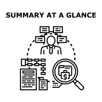 Person analyzing information, data, and business summary Stock Illustration