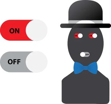 Person with on and off buttons Stock Illustration