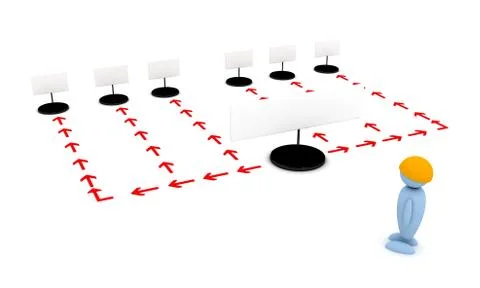 Person and the poster Stock Illustration