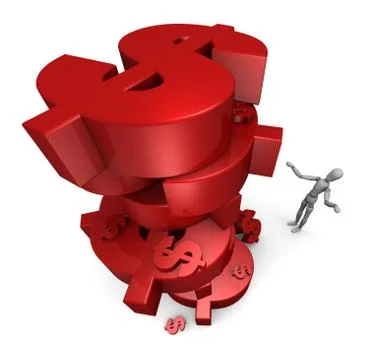 Person And A Stack Of Dollars Stock Illustration