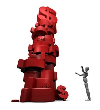 Person And A Stack Of Dollars Stock Illustration