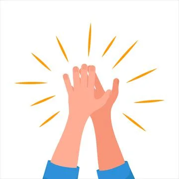Person applauds. Human clapping hands. Isolated on whited vector illustration Stock Illustration