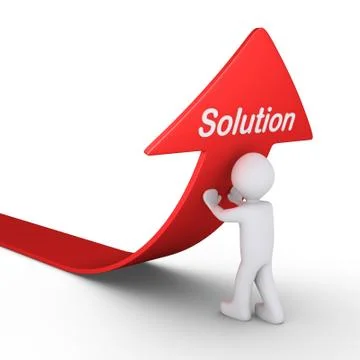 Person with arrow finds solution Stock Illustration