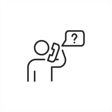 Person Asking Question Icon Stock Illustration