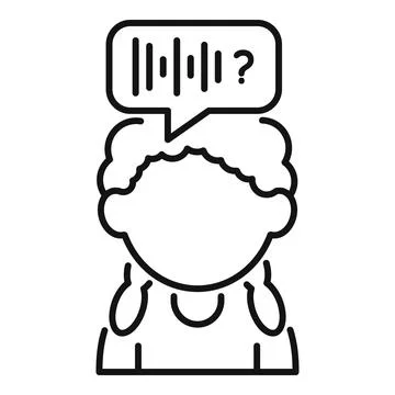Person asking voice command question speech bubble Stock Illustration