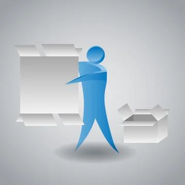 Person Assembling Cardboard Boxes Stock Illustration