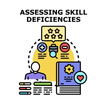 Person assessing and improving skill proficiency levels Stock Illustration