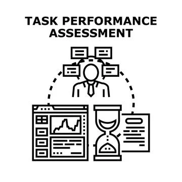 Person assessing task performance and time management Stock Illustration
