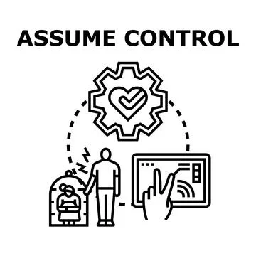Person assuming control over life and mind Stock Illustration