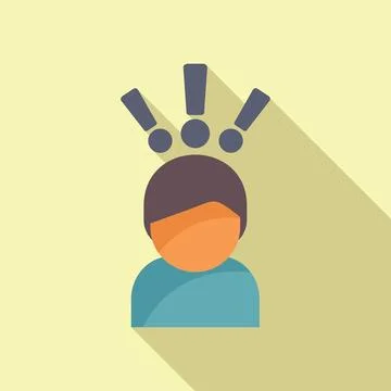 Person attention icon flat vector. Coping skills business Stock Illustration