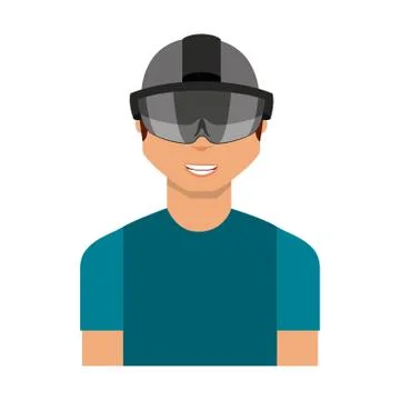 Person with augmented reality glasses 스톡 일러스트