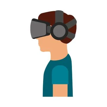 Person with augmented reality glasses 库存插图