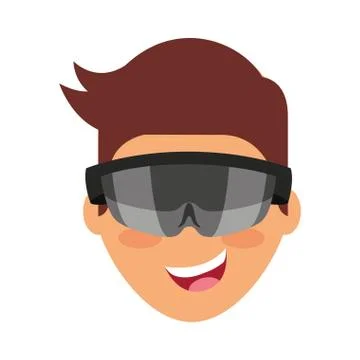 Person with augmented reality glasses Stockillustratie