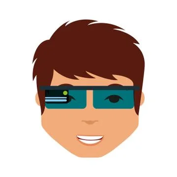 Person with augmented reality glasses Illustrazione stock
