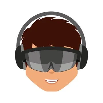 Person with augmented reality glasses Illustrazione stock