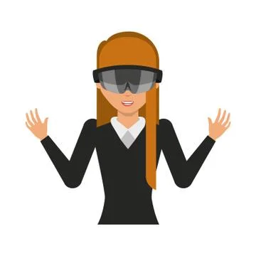 Person with augmented reality glasses Stock Illustration