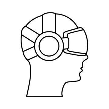 Person with augmented reality glasses Stock Illustration