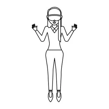 Person with augmented reality glasses Illustrazione stock