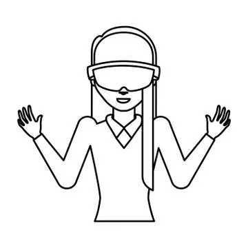 Person with augmented reality glasses Stockillustratie