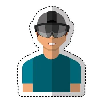 Person with augmented reality glasses Illustrazione stock