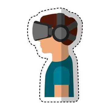 Person with augmented reality glasses Stock Illustration