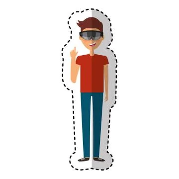 Person with augmented reality glasses Illustrazione stock